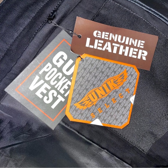 NWT Unik Leather/ Denim vest size L - Picture 3 of 4